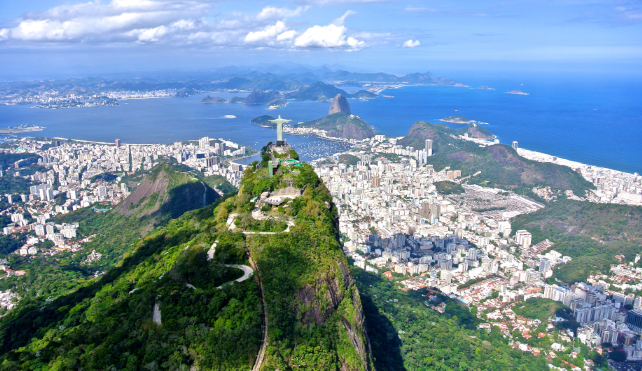 Aerial view above Brazil